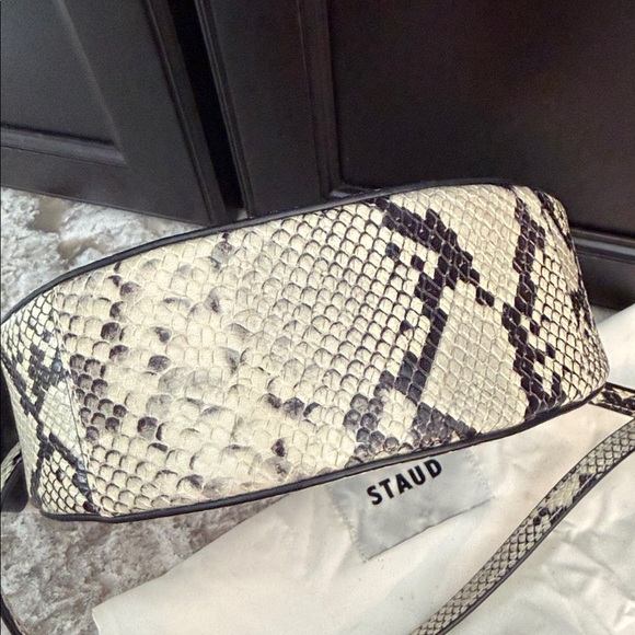 STAUD Goodnight Moon Leather Bag White Snake - Picture 12 of 13